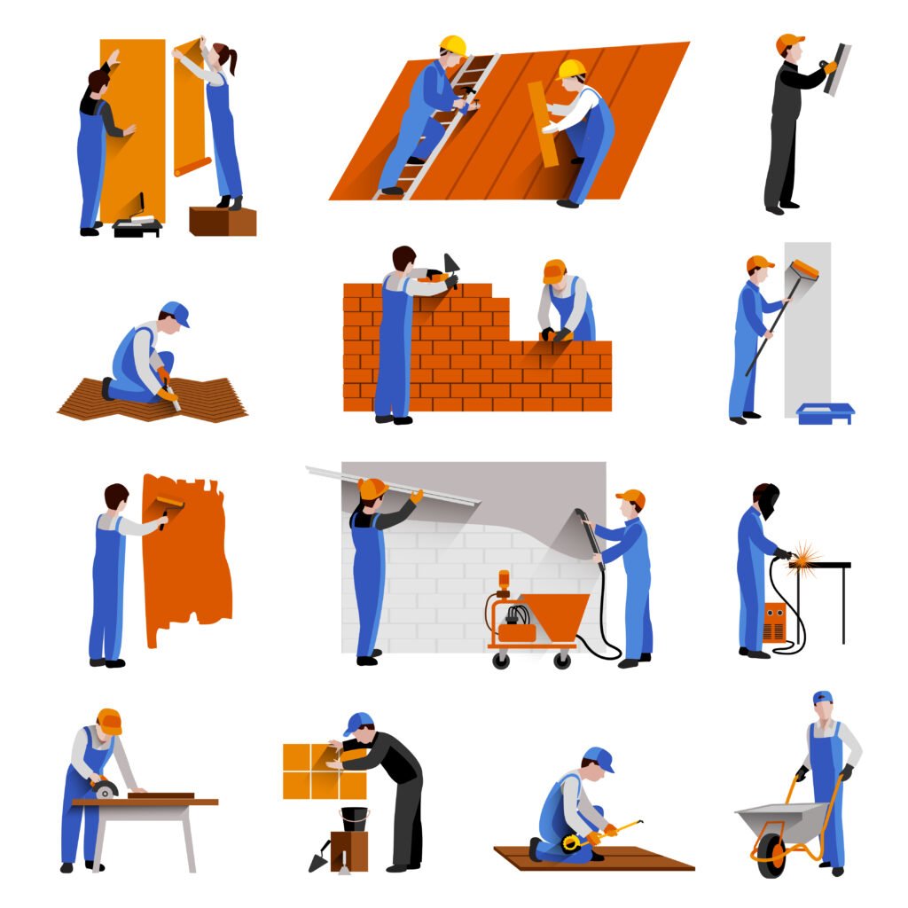 worker icons set